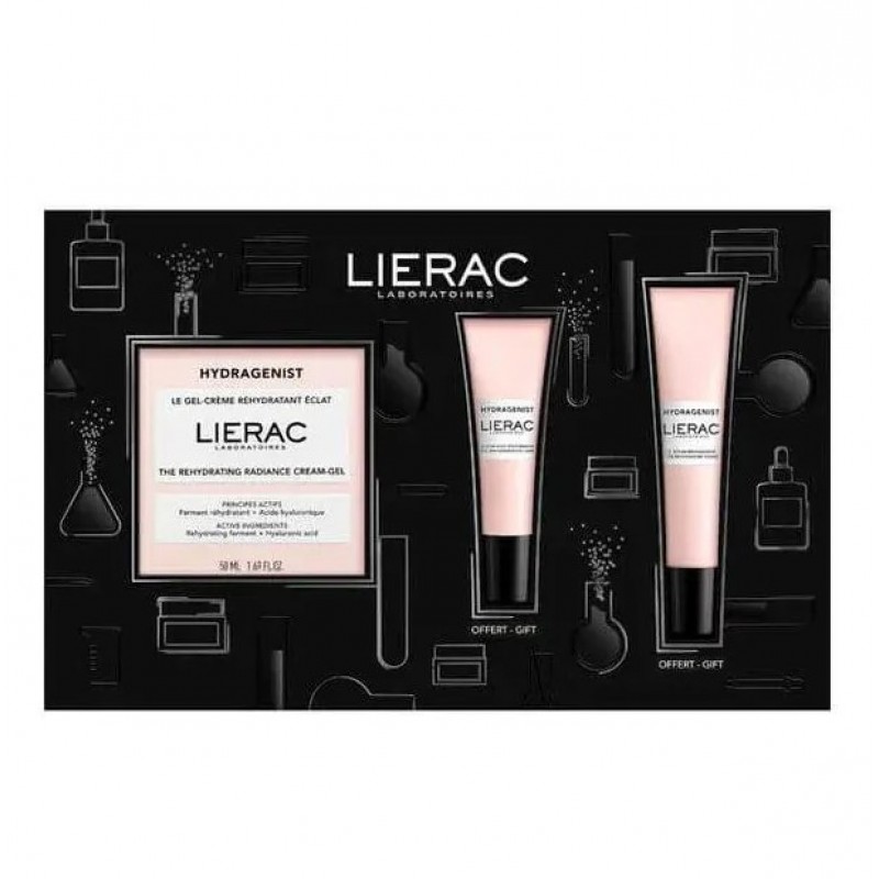 Lierac Hydragenist Gift Set Лирак Хидраженист Подаръчен Комплект ,,Lierac Hydragenist Рехидратиращ озаряващ серум 15 мл + Lierac Hydragenist Рехидратиращ озаряващ гел-крем 50 мл + Lierac Hydragenist Рехидратиращ Околоочен гел 7,5 мл ''