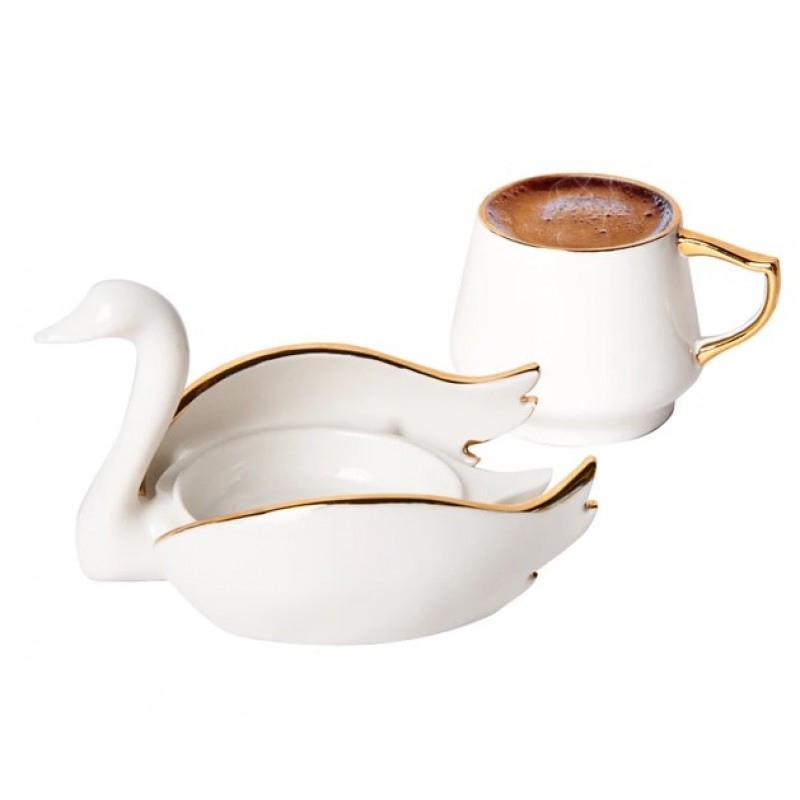 Karaca Swan Coffe Cups Караджа Лебед чаши за кафе 2 броя